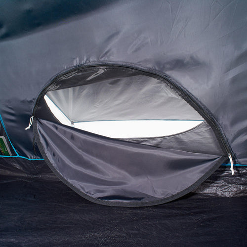 A photo of the Quechua Air Seconds Fresh & Black Inflatable Family Camping Tent 4 Person in use