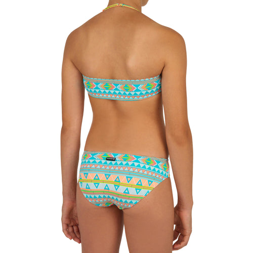 A photo of the Girls' Surfing 2-Piece Bandeau Swimsuit Liloo Samoa in use
