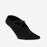 Women's Non-Slip Cotton Ballet Fitness Socks 500 - Black, Image of