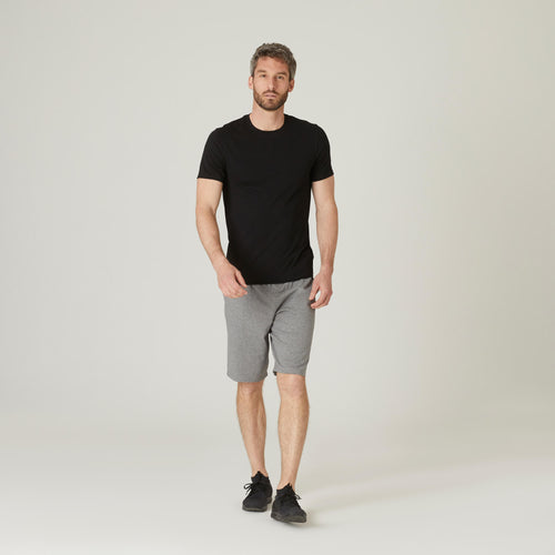 A photo of the Men's Pilates and Gentle Gym Slim-Fit Sport T-Shirt 520 in use