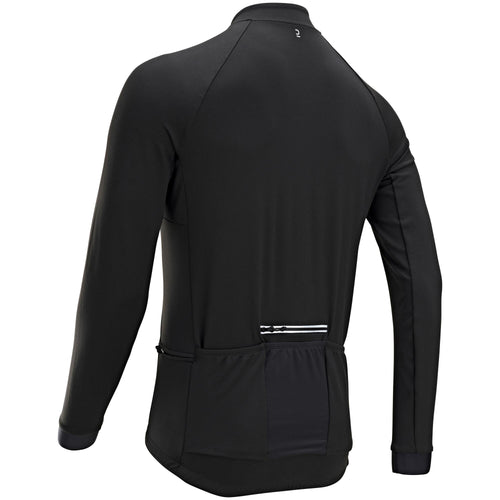 A photo of the Triban RC100 Long Sleeve Road Cycling Jersey Men's in use
