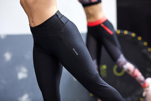 Women's Cardio Workout Leggings 500, black Image 2 of 3