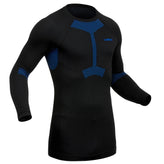Men's Seamless Ski Base Layer Top BL 580 I-Soft – Black Blue, Image of