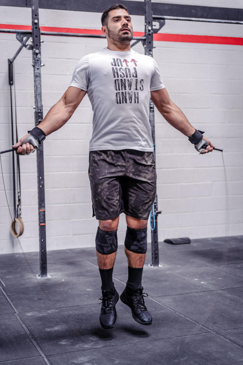 A photo of the Domyos Speed Jump Rope in use
