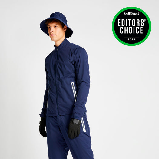 Men's golf waterproof rain jacket - RW500 navy blue, navy blue Image 5 of 5