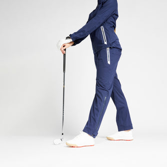 Women's golf waterproof Pants - RW500 navy blue, Image of