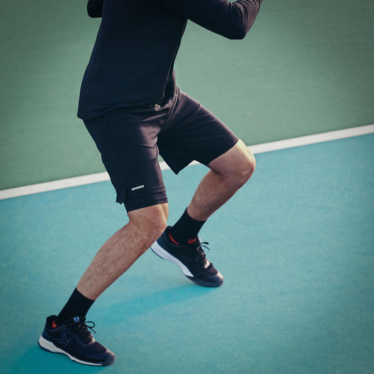 Men's Thermal Tennis Shorts - Black, black Image 3 of 4