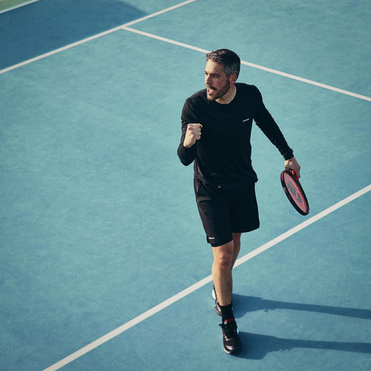 Men's Thermal Tennis Shorts - Black, black Image 2 of 4