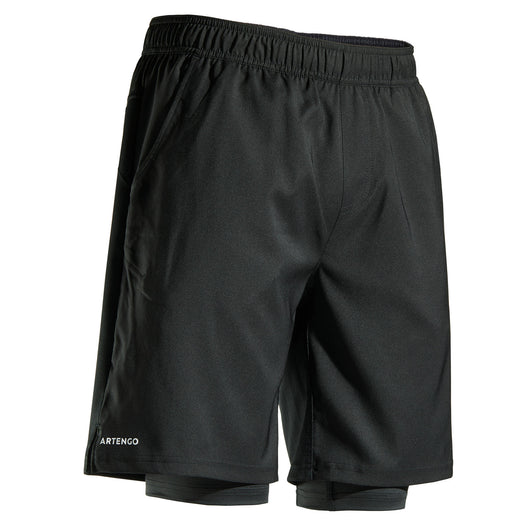 Men's Thermal Tennis Shorts - Black, black Image 4 of 4