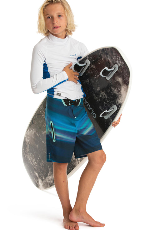 Long UV Rash Guard Surf Top Kids', black Image 2 of 4