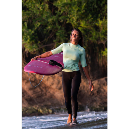 Olaian 100 Rashguard UV Protection UPF 50+ Full Legging Women, black Image 2 of 5