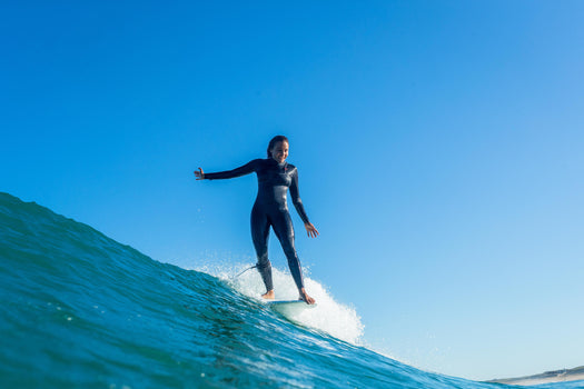 Olaian 900 Stretch Neoprene Surfing Full Wetsuit Zipless 3 2mm Women, navy blue Image 3 of 5
