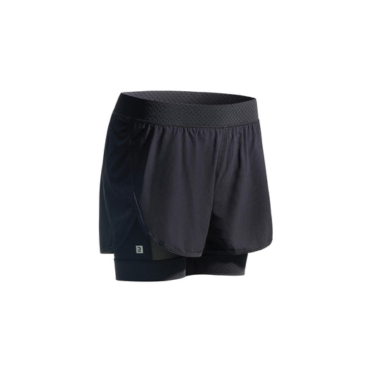 Women's 2-in-1 Anti-Chafing Fitness Cardio Shorts - Black, black Image 3 of 3