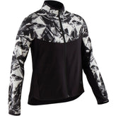 Girls' Light Breathable Gym Jacket W500 - Black Print, Image of