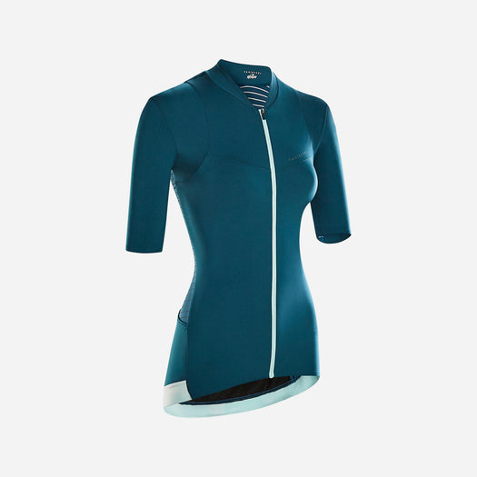 Women's Short-Sleeved Cycling Jersey Racer - Dusty Pink, pinkbud pink Image 9 of 10