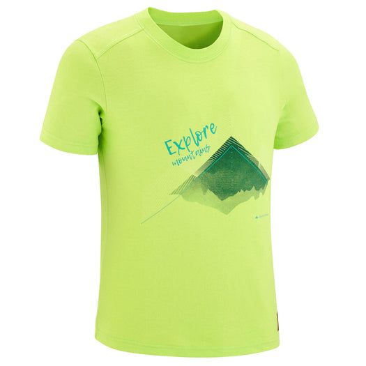 Quechua MH100 Hiking T-Shirt Kids', lime green Image 3 of 3