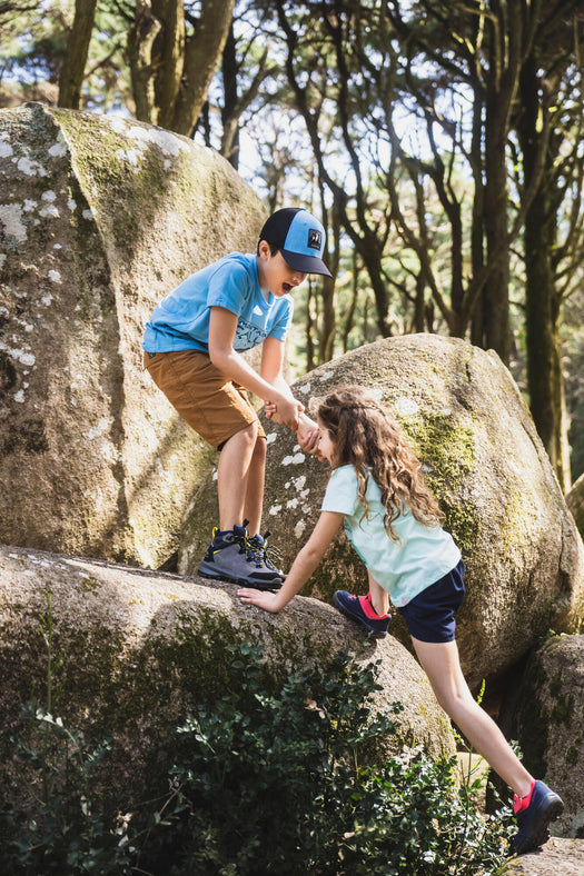 Kids' Waterproof Mountain Walking Boots 10-6 MH500 Blue Grey, navy blue Image 5 of 5