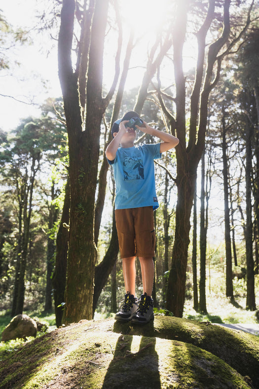Kids' Waterproof Mountain Walking Boots 10-6 MH500 Blue Grey, navy blue Image 1 of 5