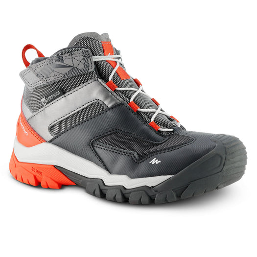 Quechua Crossrock Mid Waterproof Lace-Up Hiking Shoes Kids', pewter Image 4 of 4