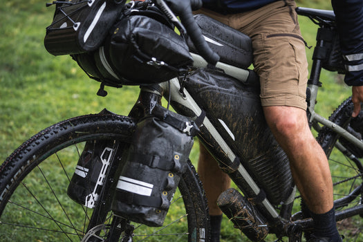 Bikepacking IPX6 Waterproof Size M L XL Full Frame Roll-Top Bag, dark green Image 3 of 5