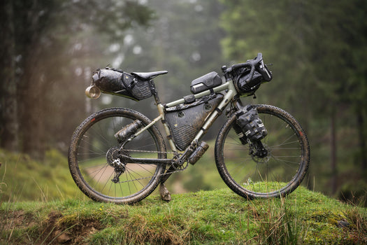 Bikepacking IPX6 Waterproof Size M L XL Full Frame Roll-Top Bag, dark green Image 4 of 5