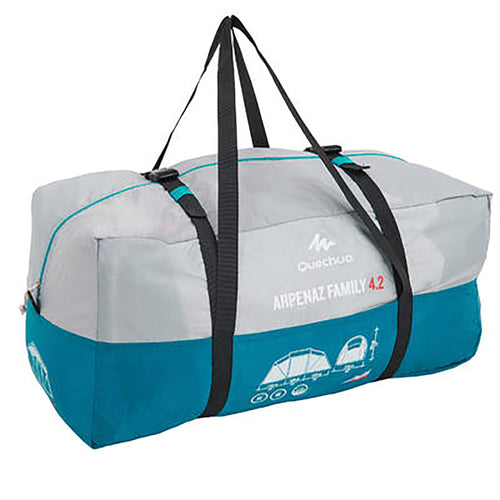 A photo of the Quechua Waterproof Family Camping Tent 4 Person 2 Rooms in use