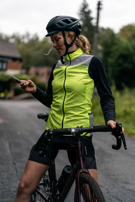 Triban EN1150 Windbreaker Visibility Cycling Vest Women's, fluoresent yellow green Image 1 of 4