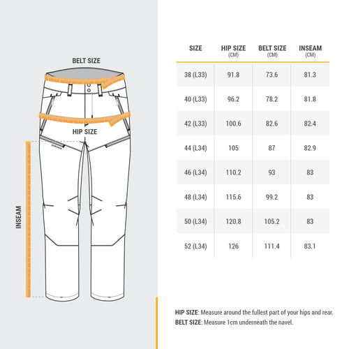 A photo of the Quechua Men's SH100 Water-repellent Hiking Pants in use