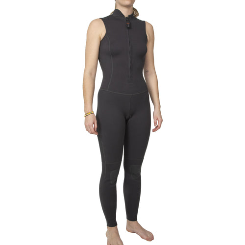 A photo of the WOMEN'S CANOE KAYAK AND STAND-UP PADDLE 2MM NEOPRENE LONGJANE WETSUIT in use