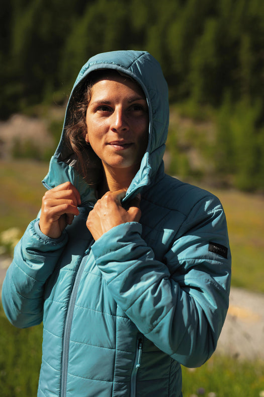 Forclaz Women's MT100 Hooded Synthetic Jacket, black Image 1 of 5