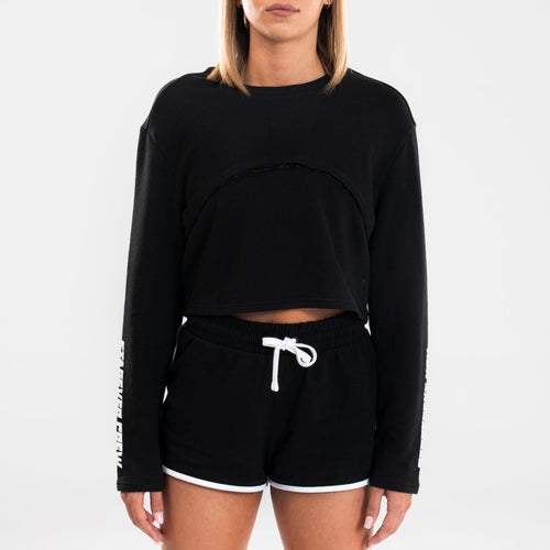 A photo of the Domyos Adjustable Urban Dance Sweatshirt Women's in use