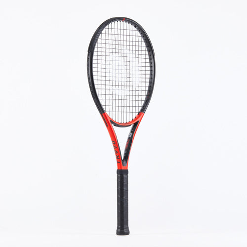 A photo of the Artengo TR990 Power Tennis Racket Adult Red Black 10.05oz in use