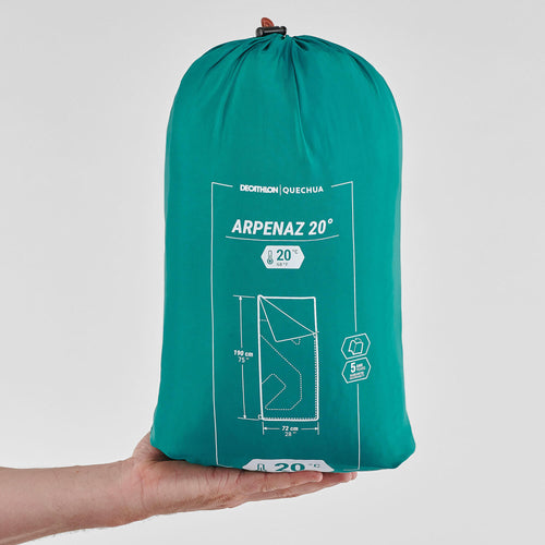A photo of the Quechua Arpenaz 68°F Sleeping Bag in use