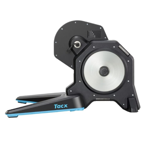 A photo of the Garmin Tacx Flux S Smart and Silent Bike Trainer in use