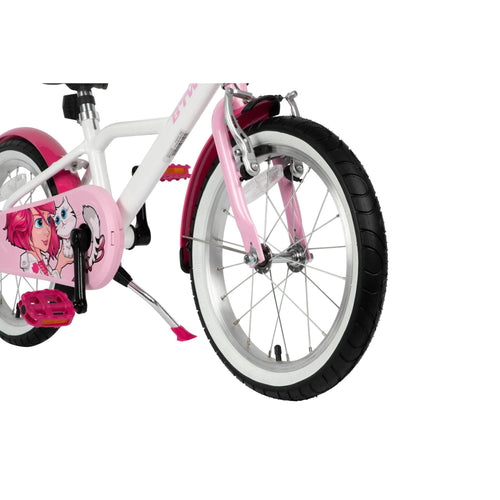 A photo of the Btwin HYC500 Girls' Hybrid Bike 16" Kids' 3'7" to 4'0" in use