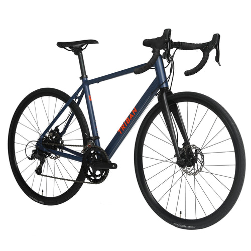 A photo of the Triban RC120 Disc Brake Aluminum Road Bike in use