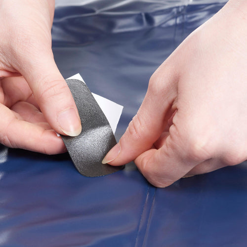 A photo of the Quechua Inflatable Mattress Repair Kit 3 Adhesive Patches 2.8" x 1.2" in use