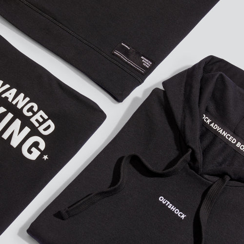 A photo of the Boxing Hooded Tank Top - Black in use