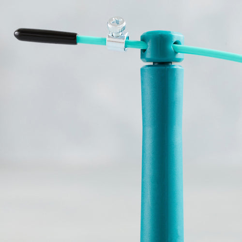 A photo of the Cross-Training Speed Skipping Rope - Black in use