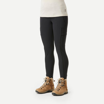 Women's Travel Backpacking Heavy-Duty Leggings Travel 500 - black, Image of