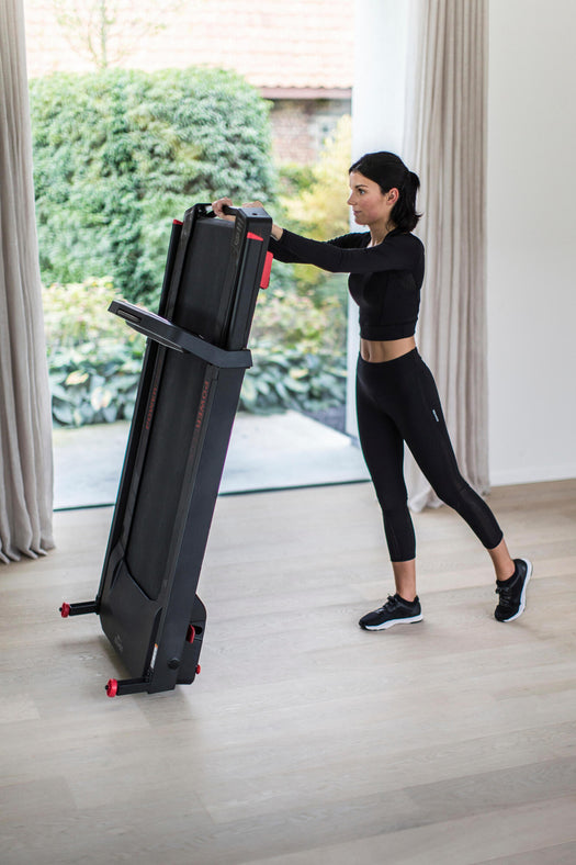 Run 100 Foldable Compact Fitness Treadmill with Manual Incline, black Image 3 of 4