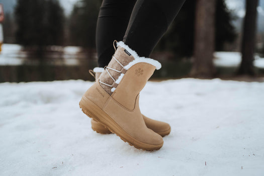 Women's SH500 Warm Waterproof Snow Hiking Boots, sand Image 5 of 5