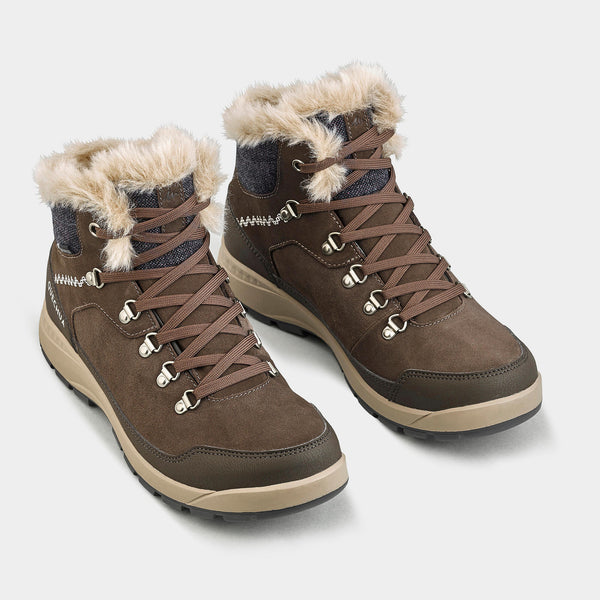 Decathlon Sh500 X-Warm, Waterproof Snow Hiking Boots, Women's, Size: 9.5, Brown
