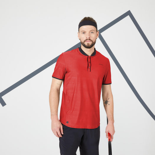 Men's Tennis Short-Sleeved T-Shirt Dry+ - Red, vermilion Image 5 of 5