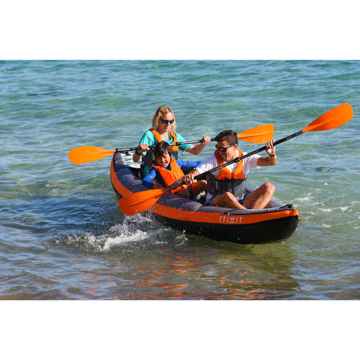 Itiwit Inflatable Recreational Touring Sit-on-top Kayak 1 to 3 person 507lb, orange - pump sold separately Image 1 of 3