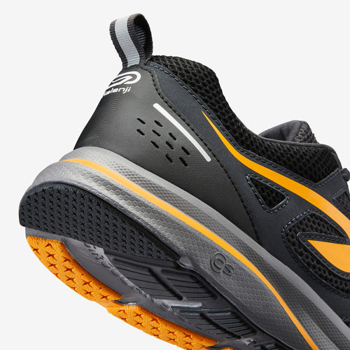 A photo of the RUN ACTIVE MEN'S RUNNING SHOES - BLACK ORANGE in use
