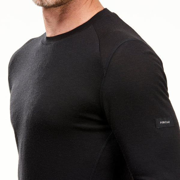 Men's Merino Wool Base Layer Tights - MT 500 - Black - Forclaz - Decathlon