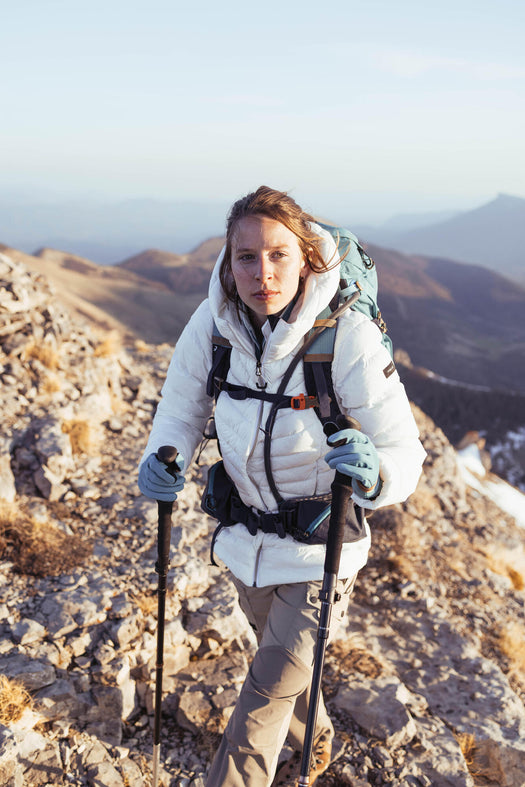 Forclaz Women's MT500 Hooded Down Puffer Jacket, white Image 2 of 5