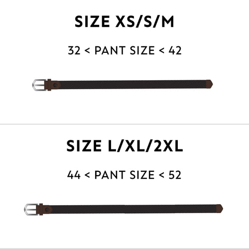 A photo of the Golf stretchy braided belt - dark beige in use