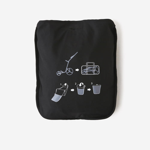 A photo of the TROLLEY COVER WITH ZIP BLACK - INESIS in use